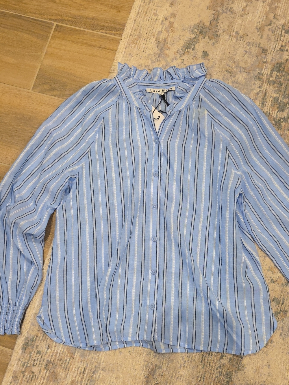 Lola River NYC Ruffle Neck Blouse